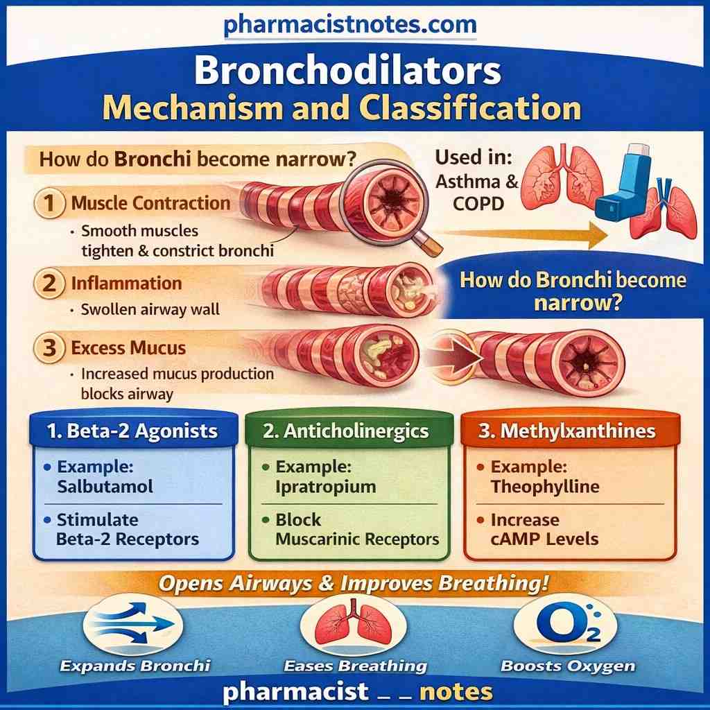 bronchodilators mechanism and classification explained