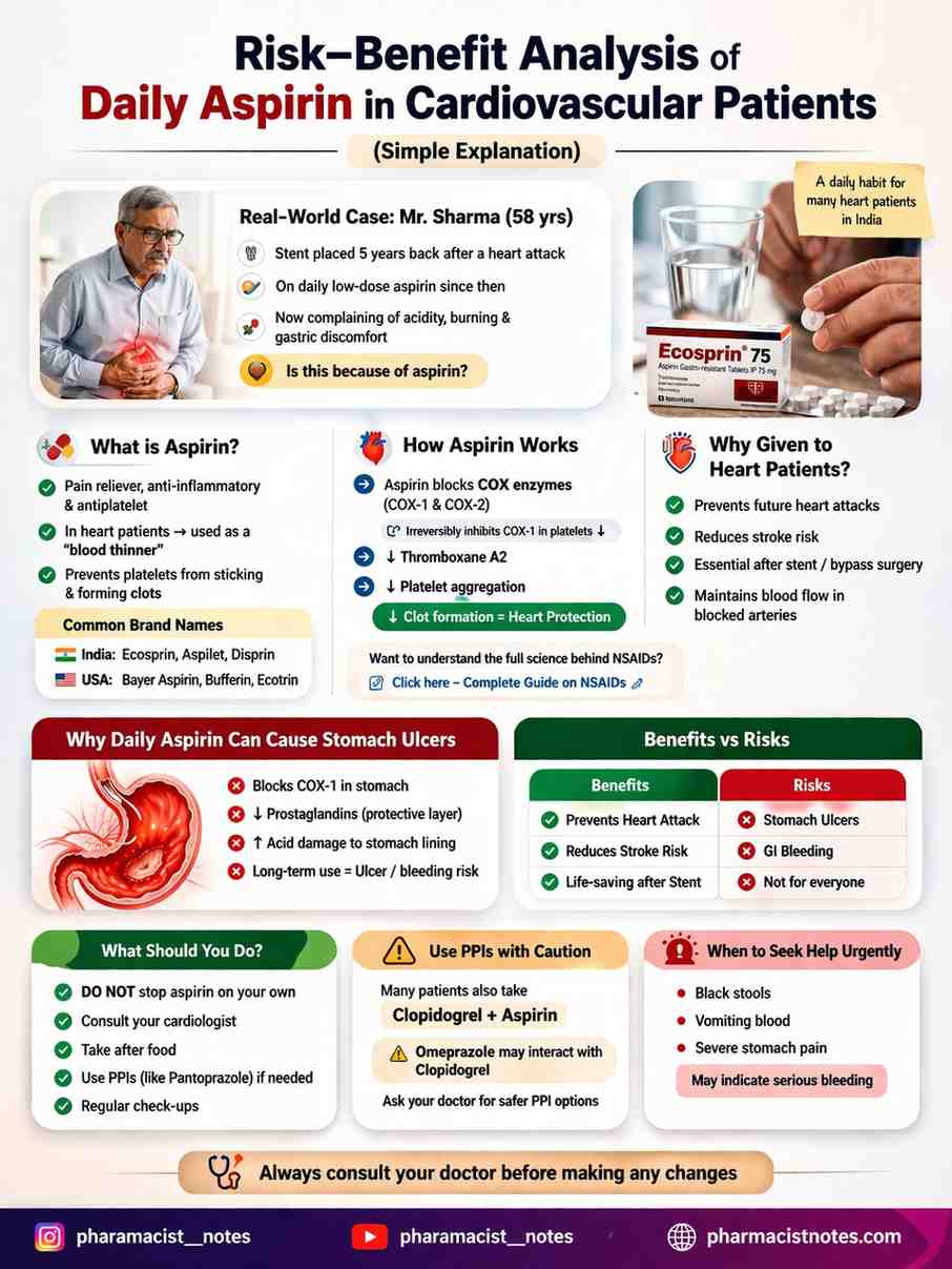 Risk benefit analysis of aspirin